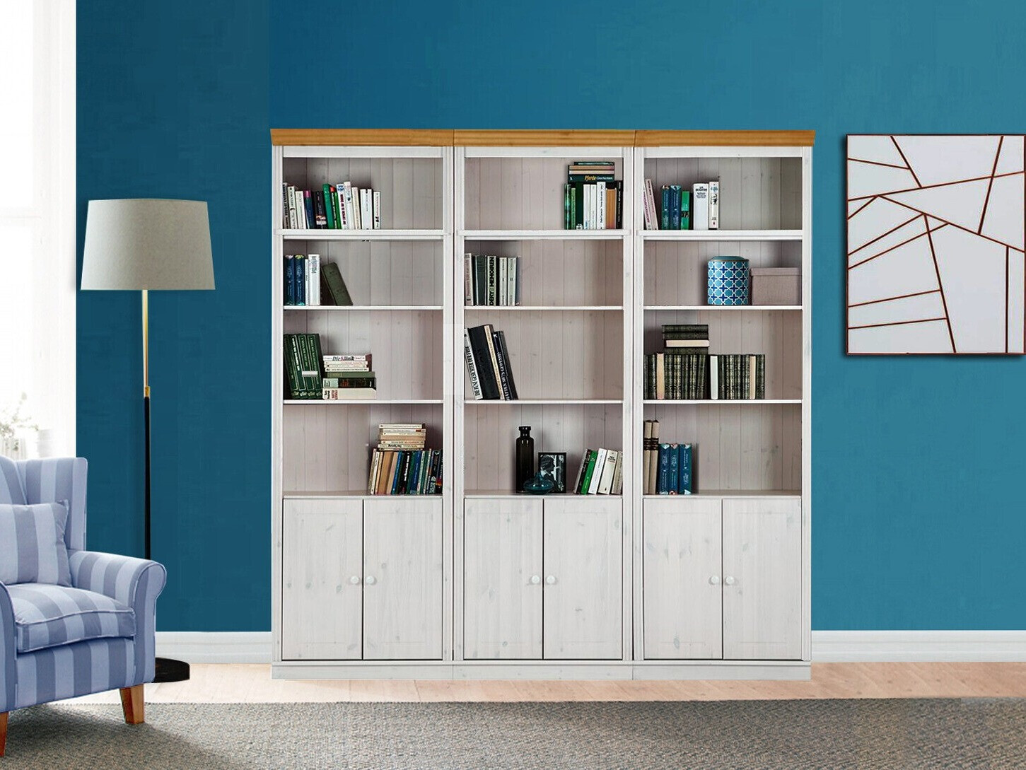 Plauktu komplekts Saltoro 117 (Balts + Medus ozols)