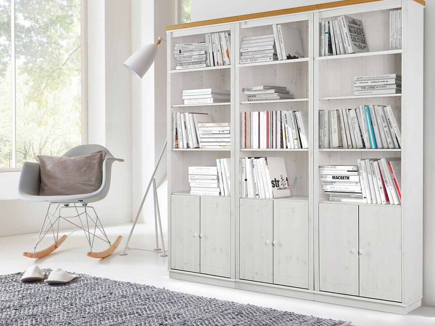 Plauktu komplekts Saltoro 117 (Balts + Medus ozols)