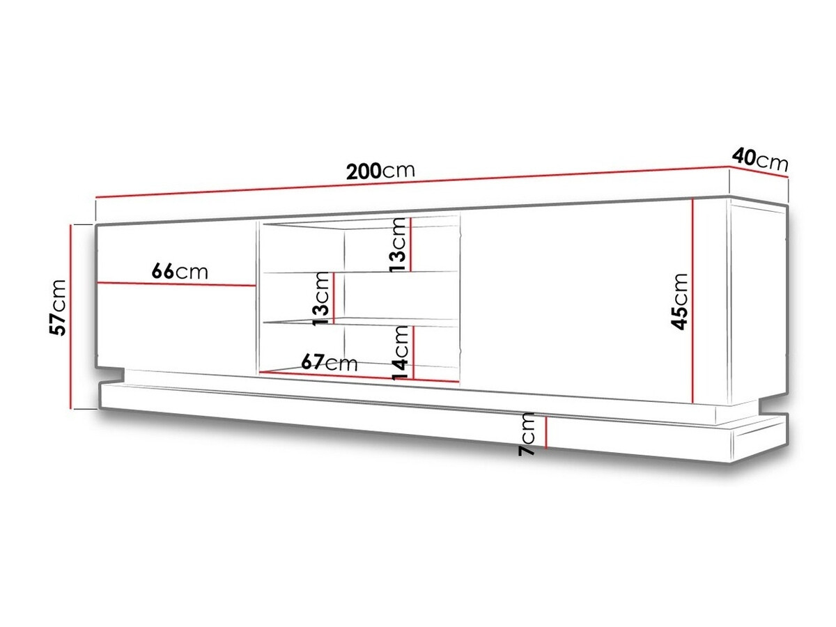 TV galds Charlotte 128 (Balts + Glancēts balts)