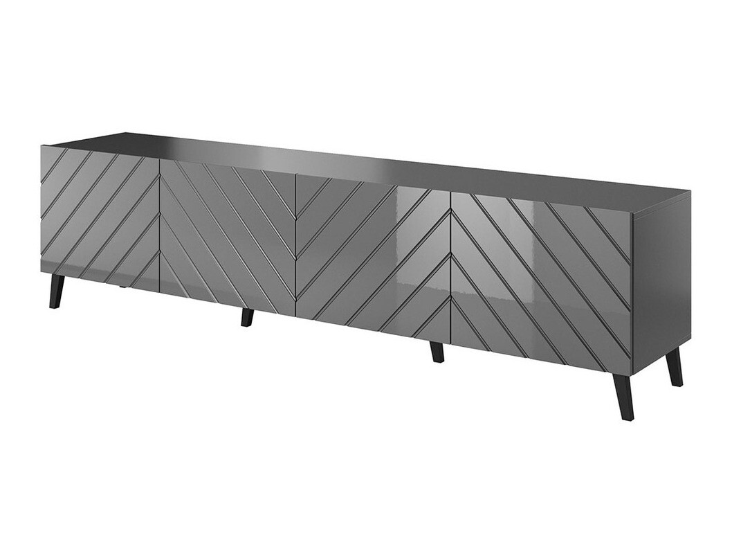 TV galds Charlotte 145 (Grafīts + Glancēts grafīts)