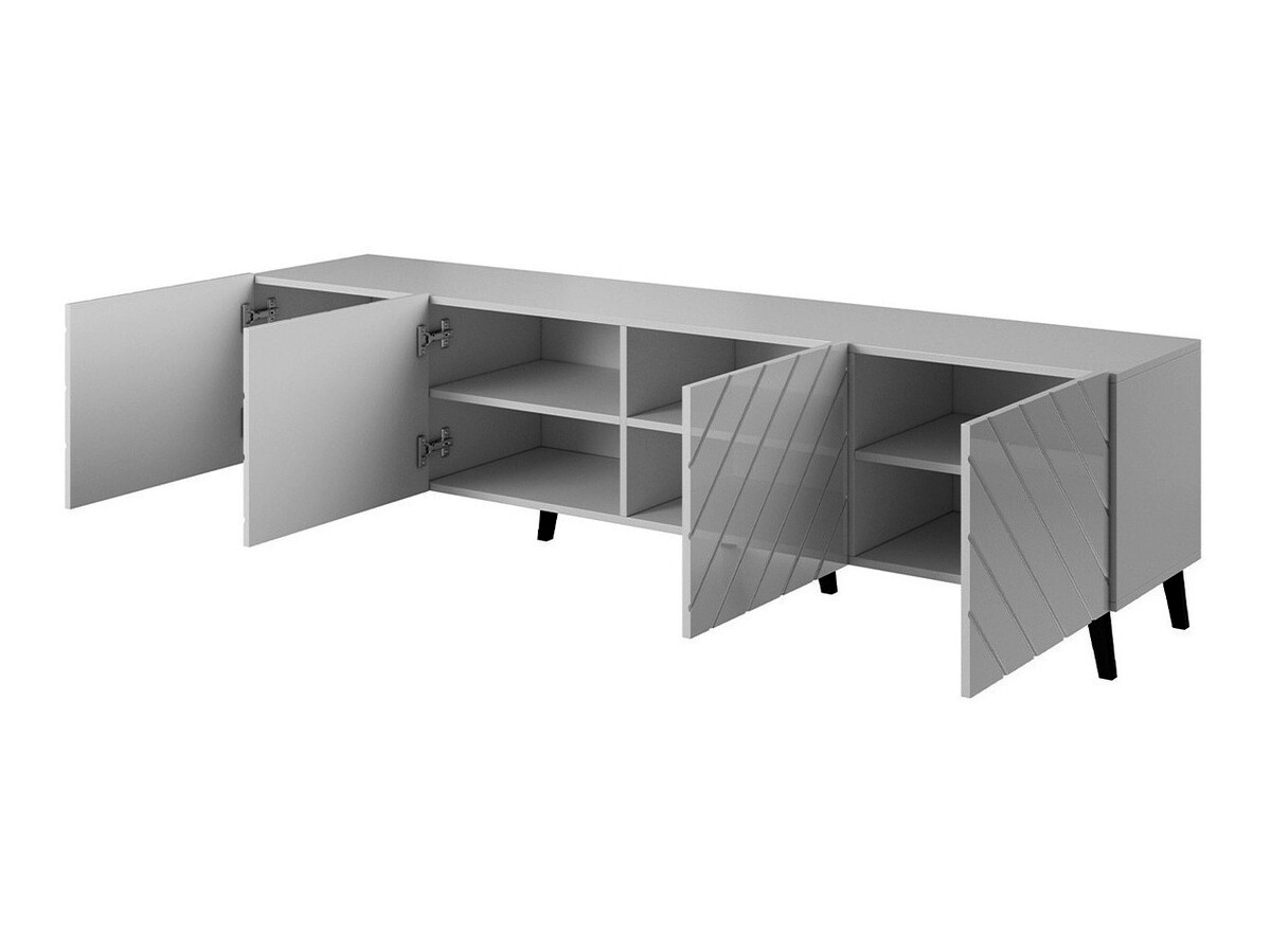 TV galds Charlotte 145 (Grafīts + Glancēts grafīts)