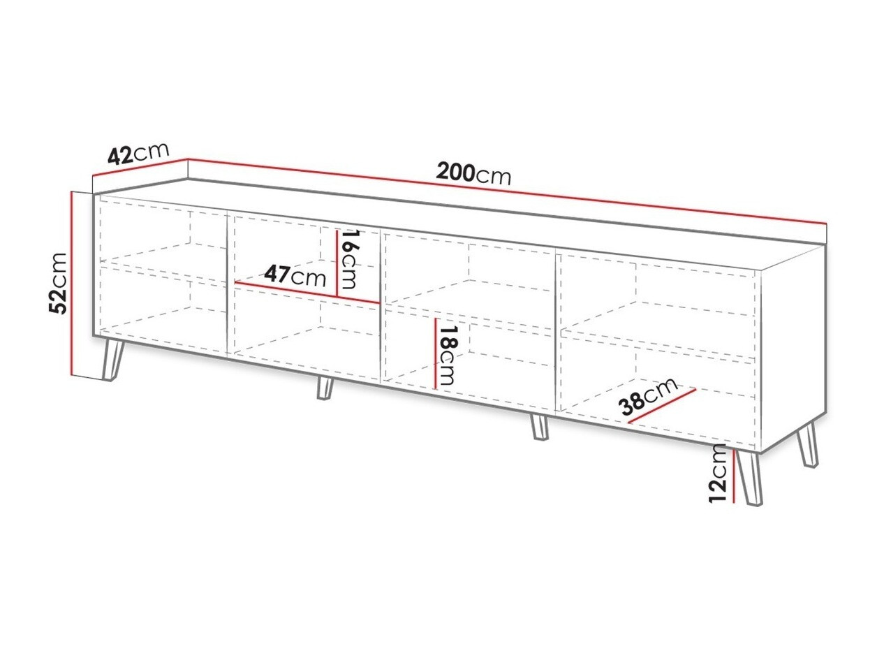 ТВ тумба Charlotte 145 (Белый + Глянцевый белый)