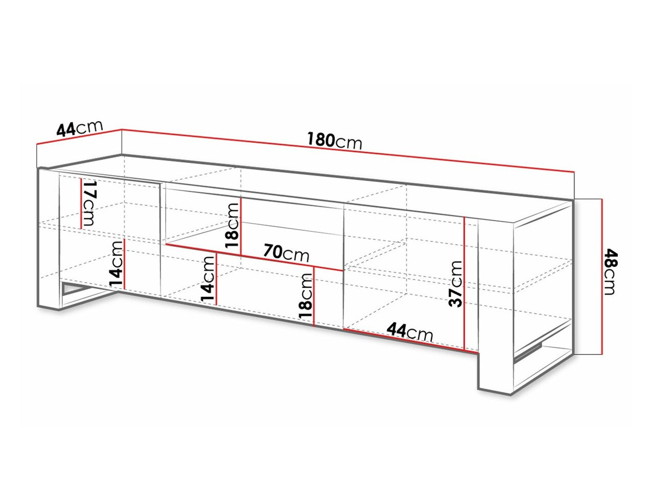 ТВ тумба Nolvoi 100 (Дуб вотан + Антрацит)