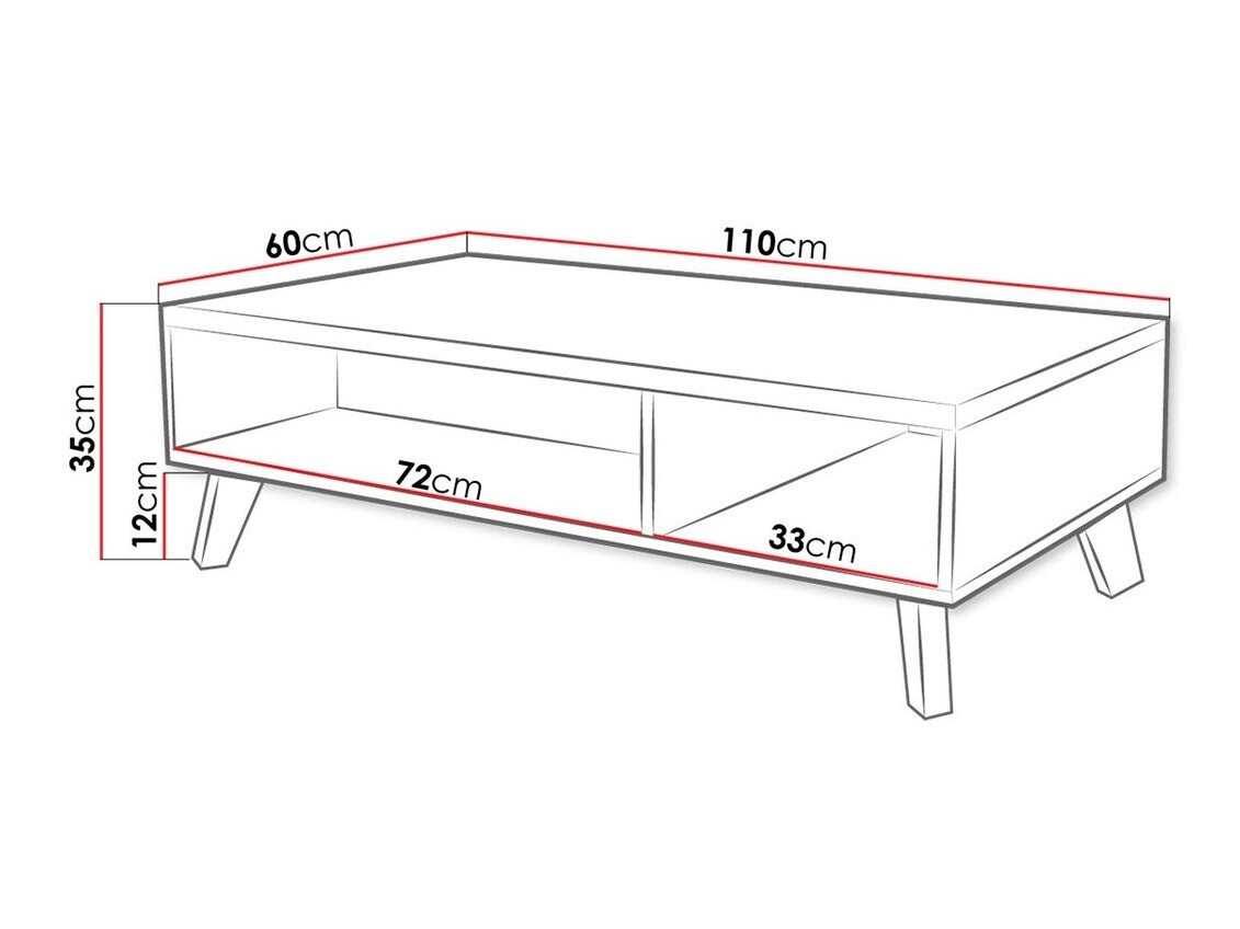 Žurnālu galdiņš Larfloi 101 (Balts + Sonomas ozols)