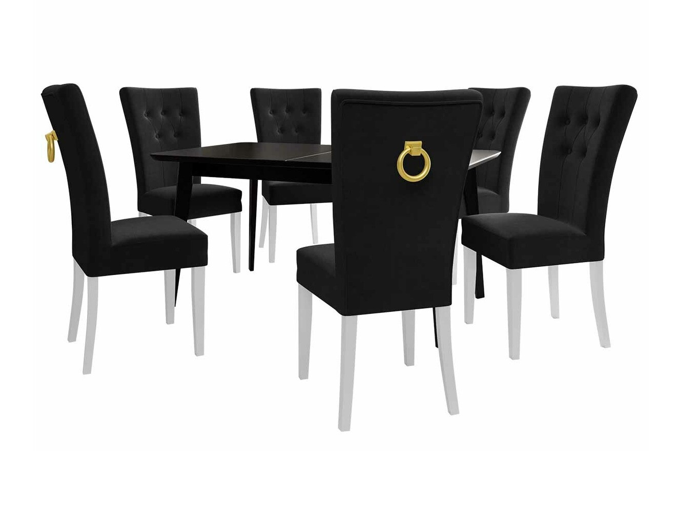 Ēdamistabas komplekts Racine 144 (Balts + Magic Velvet 2219)