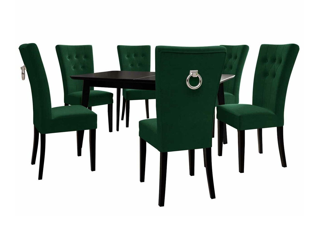 Ēdamistabas komplekts Racine 144 (Melns + Magic Velvet 2225)