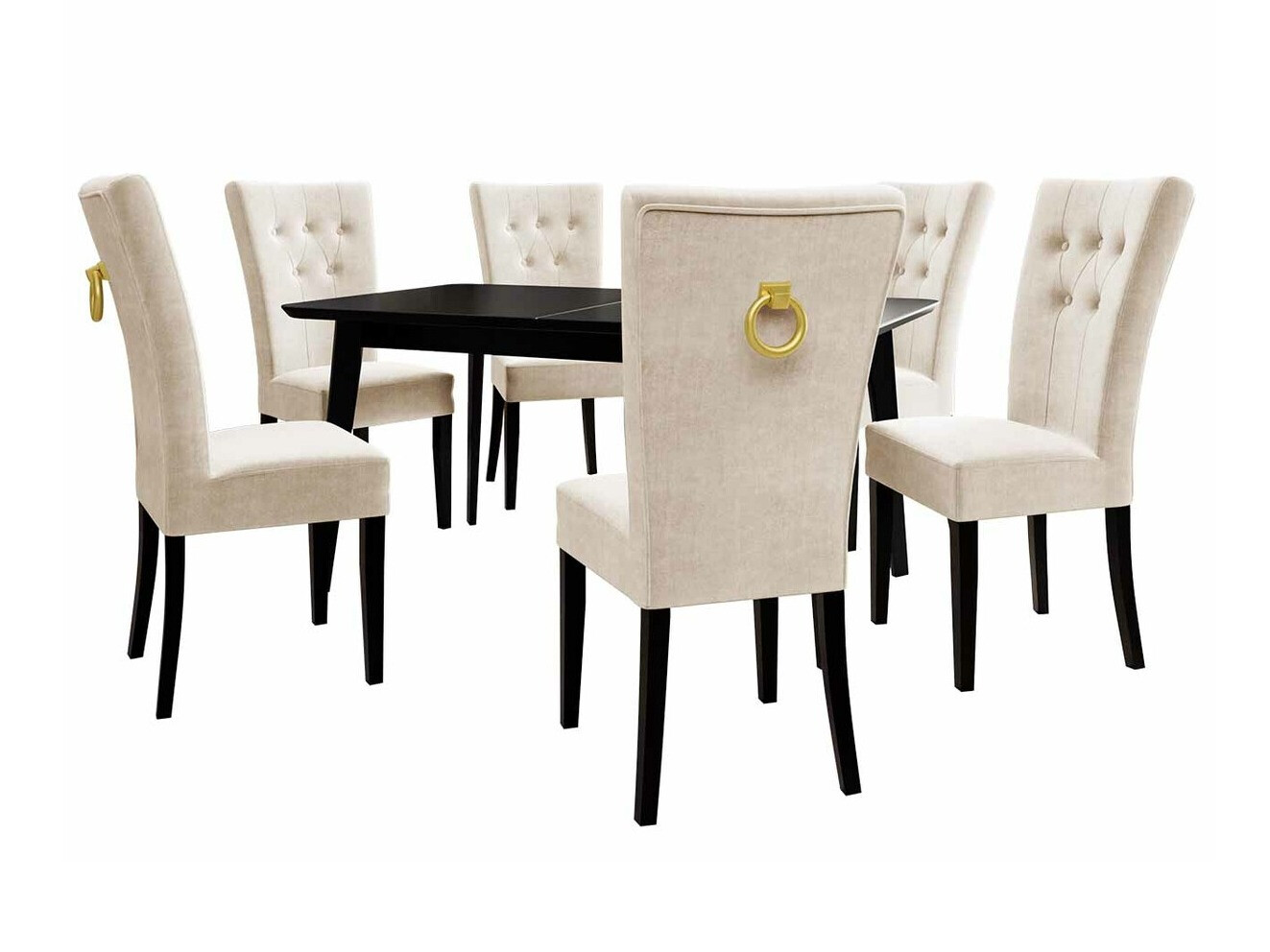 Ēdamistabas komplekts Racine 144 (Melns + Magic Velvet 2250)