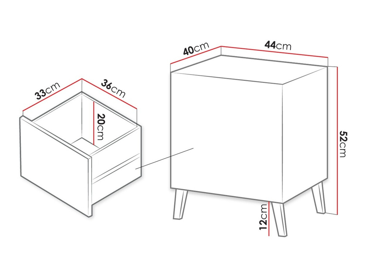 Naktsgaldiņu komplekts Charlotte 141 (Melns)