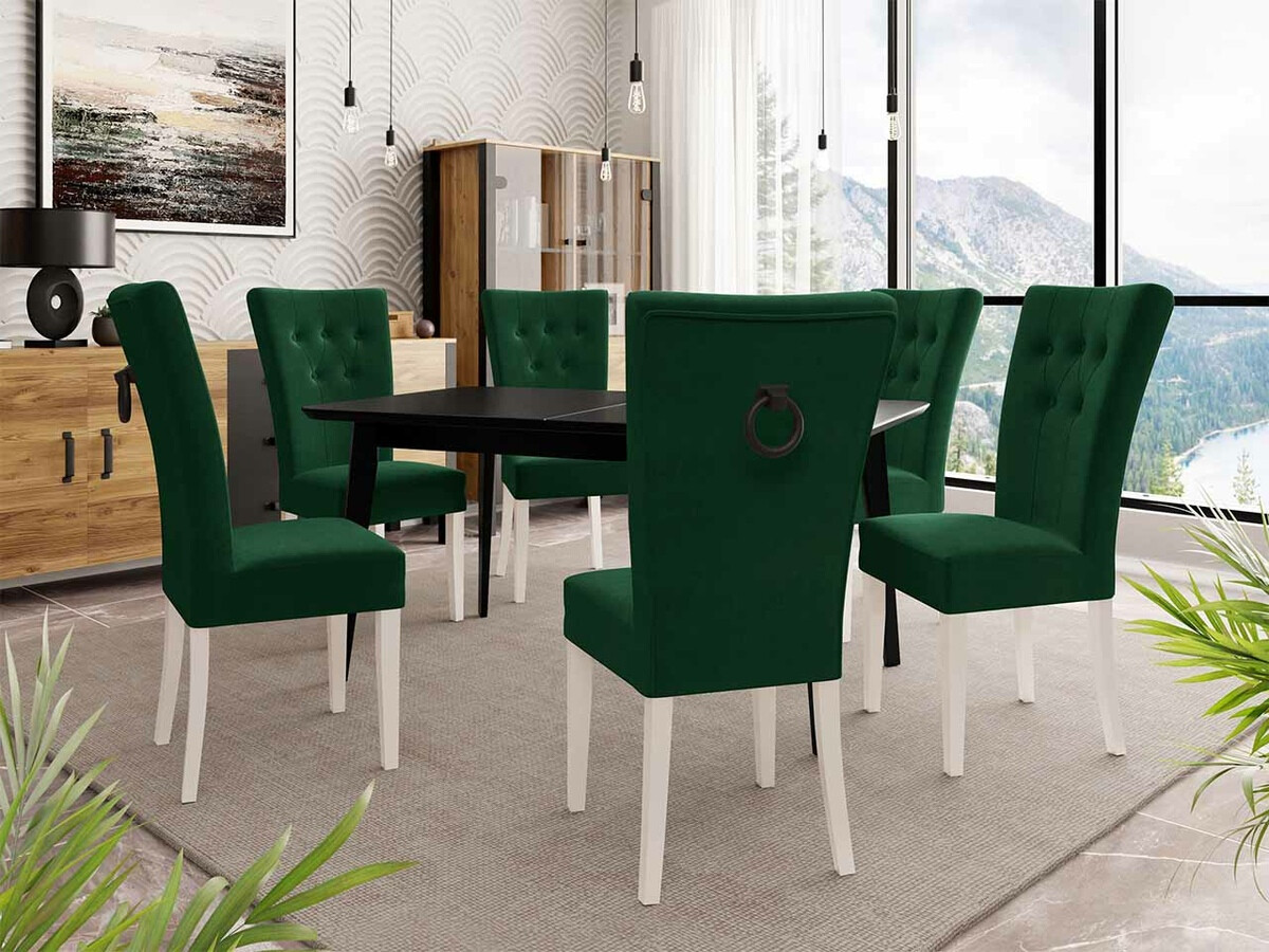 Обеденный гарнитур Racine 144 (Белый + Magic Velvet 2225)