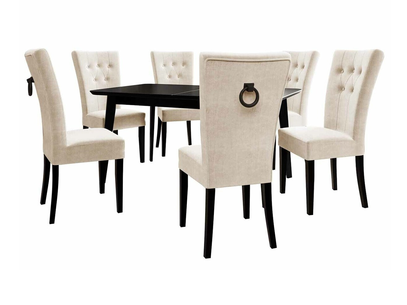 Обеденный гарнитур Racine 144 (Чёрный + Magic Velvet 2250)