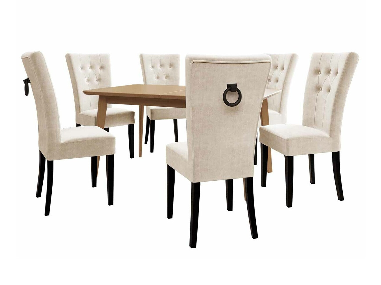 Обеденный гарнитур Racine 144 (Чёрный + Magic Velvet 2250)