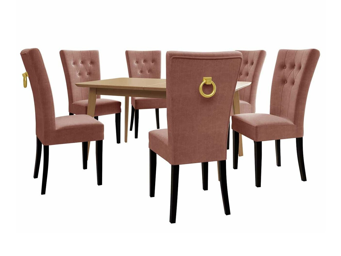 Обеденный гарнитур Racine 144 (Чёрный + Magic Velvet 2258)