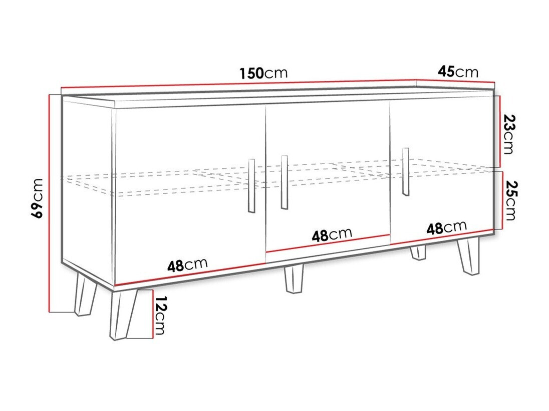 TV galds Larfloi 106 (Balts + Sonomas ozols)