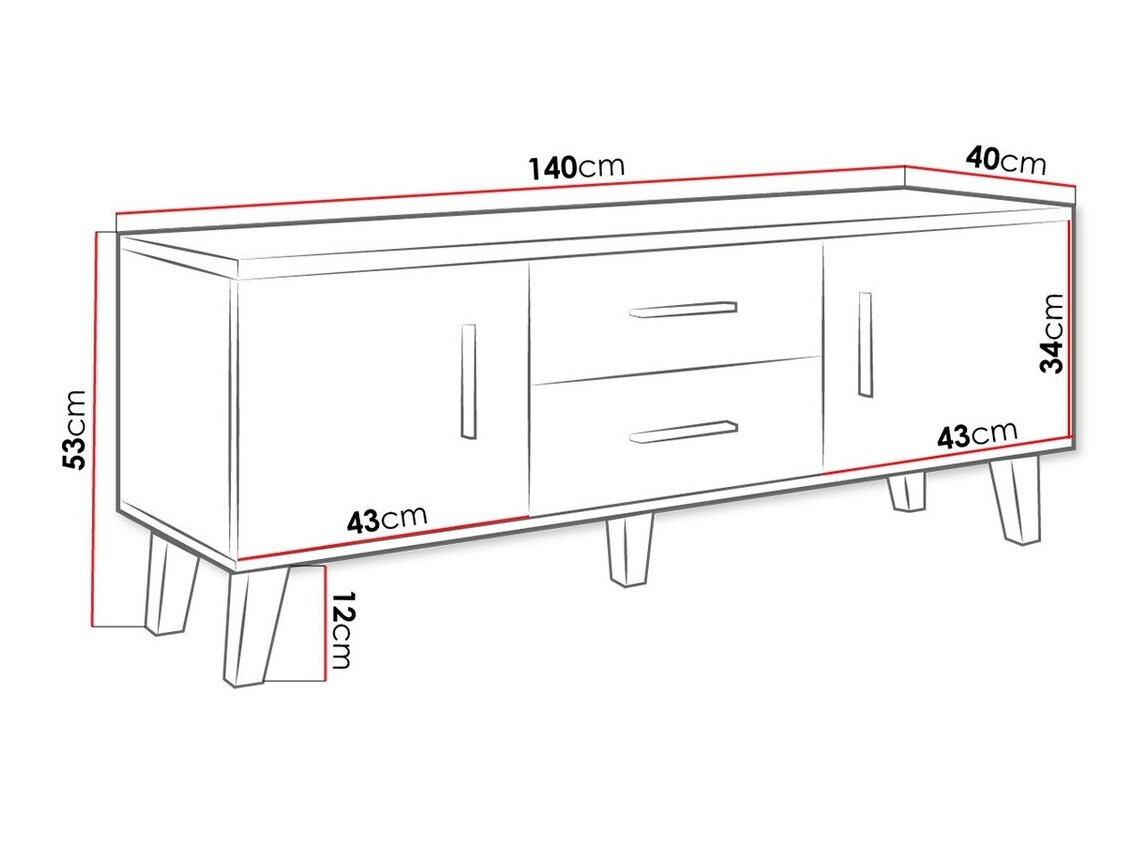 TV galds Larfloi 103 (Balts + Sonomas ozols)