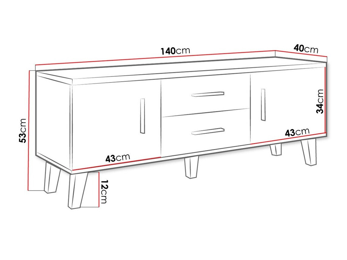 ТВ тумба Larfloi 103 (Дуб вотан + Чёрный)