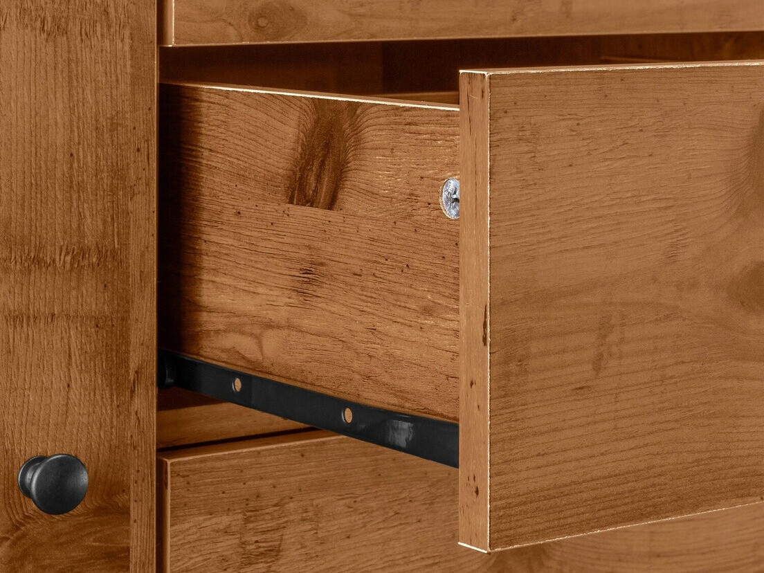 Kомод Larnovo 103 (Темный дуб + Чёрный)