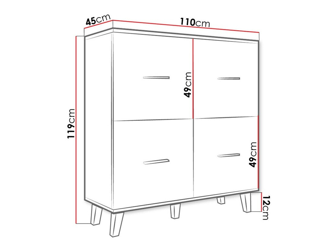 Skapis Larfloi 105 (Votan ozols + Melns)