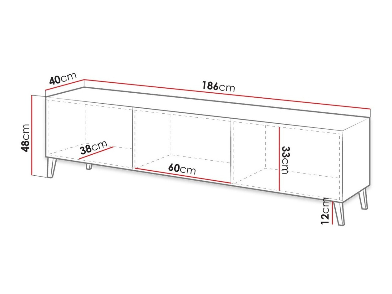 TV galds Charlotte 142 (Melns)
