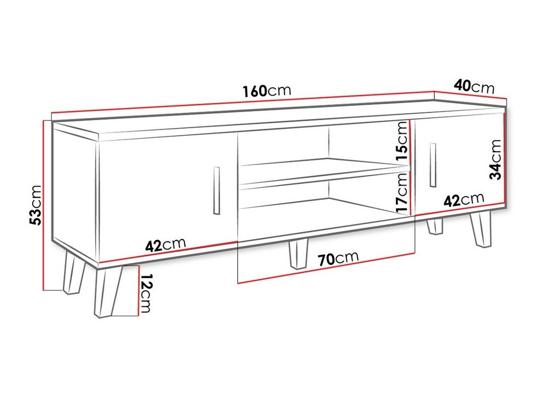 TV galds Larfloi 108 (Balts + Sonomas ozols)