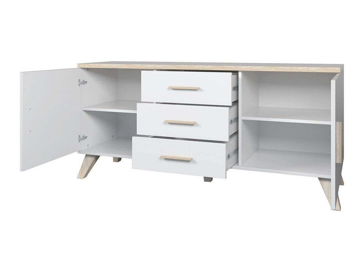 ТВ тумба Larfloi 107 (Дуб вотан + Чёрный)