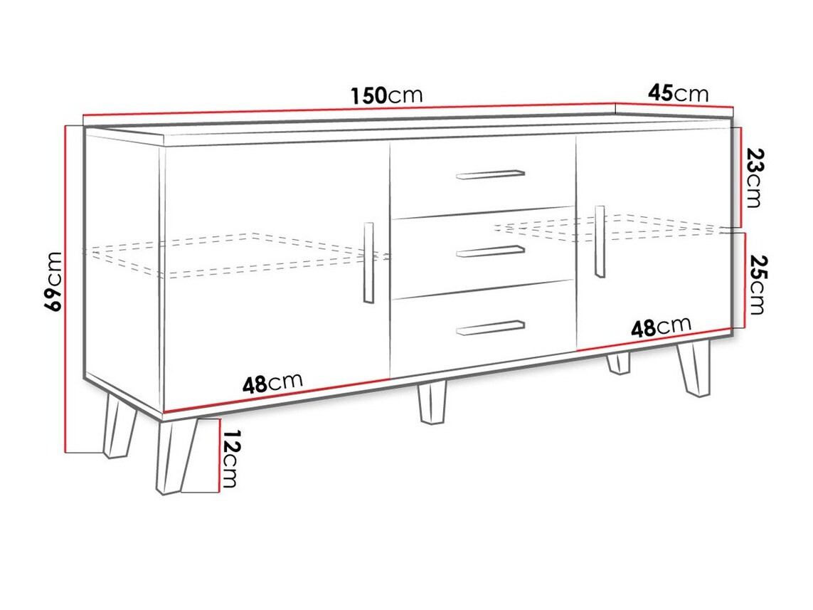 ТВ тумба Larfloi 107 (Дуб вотан + Чёрный)