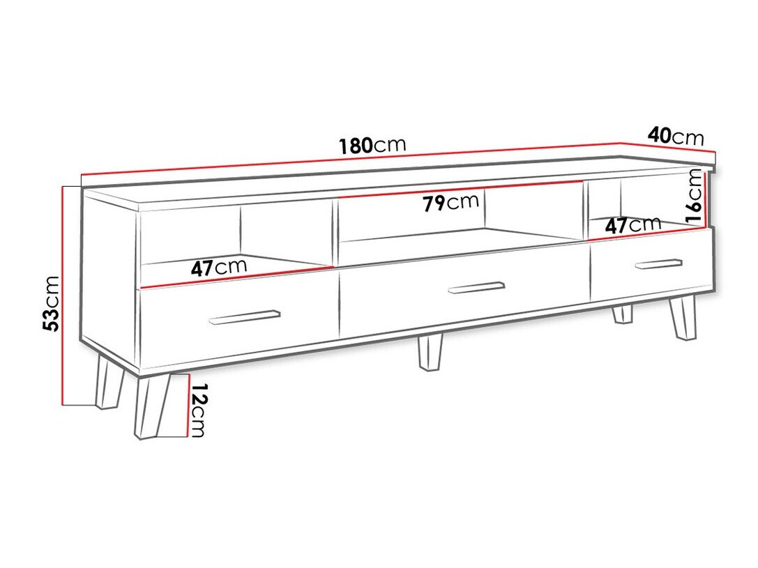 ТВ тумба Larfloi 109 (Дуб вотан + Чёрный)
