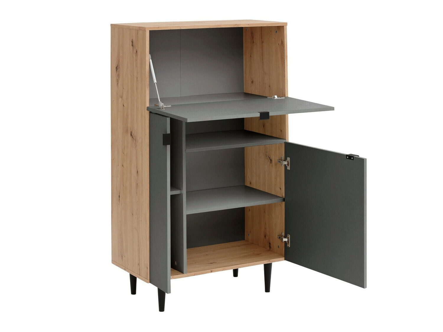 Шкафчик Denton 1436 (Серый + Artisan дуб)