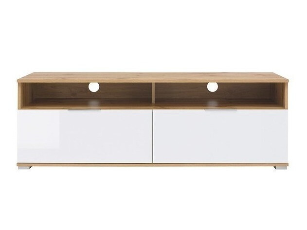 ТВ тумба Tivetra 109 (Дуб вотан + Глянцевый белый)