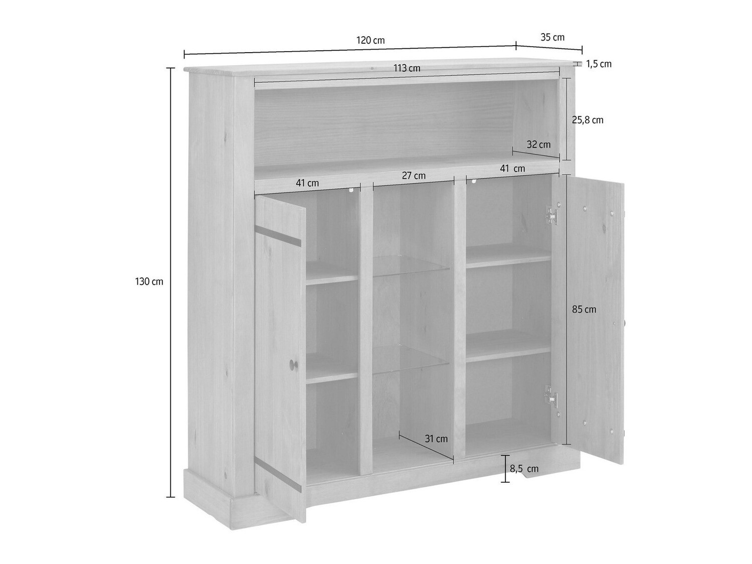 Skapis Rometri 101 (Balts)
