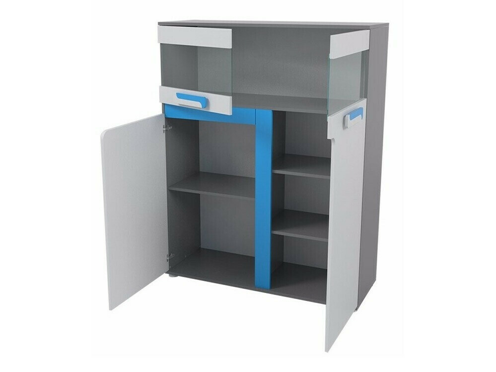 Skapis Levtala 113 (Antracīts + Balts + Tumši rozā)