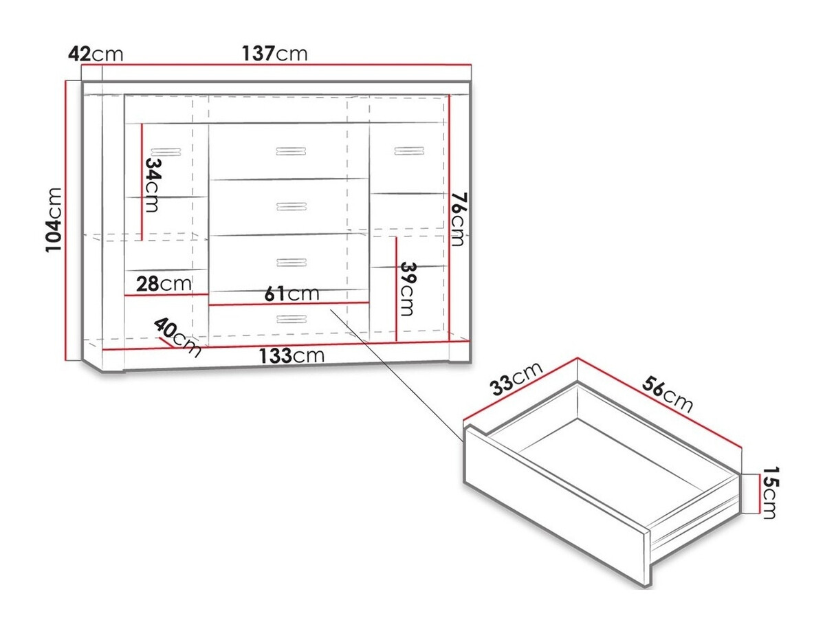 Kомод Serfeno 104 (Крафт белый)