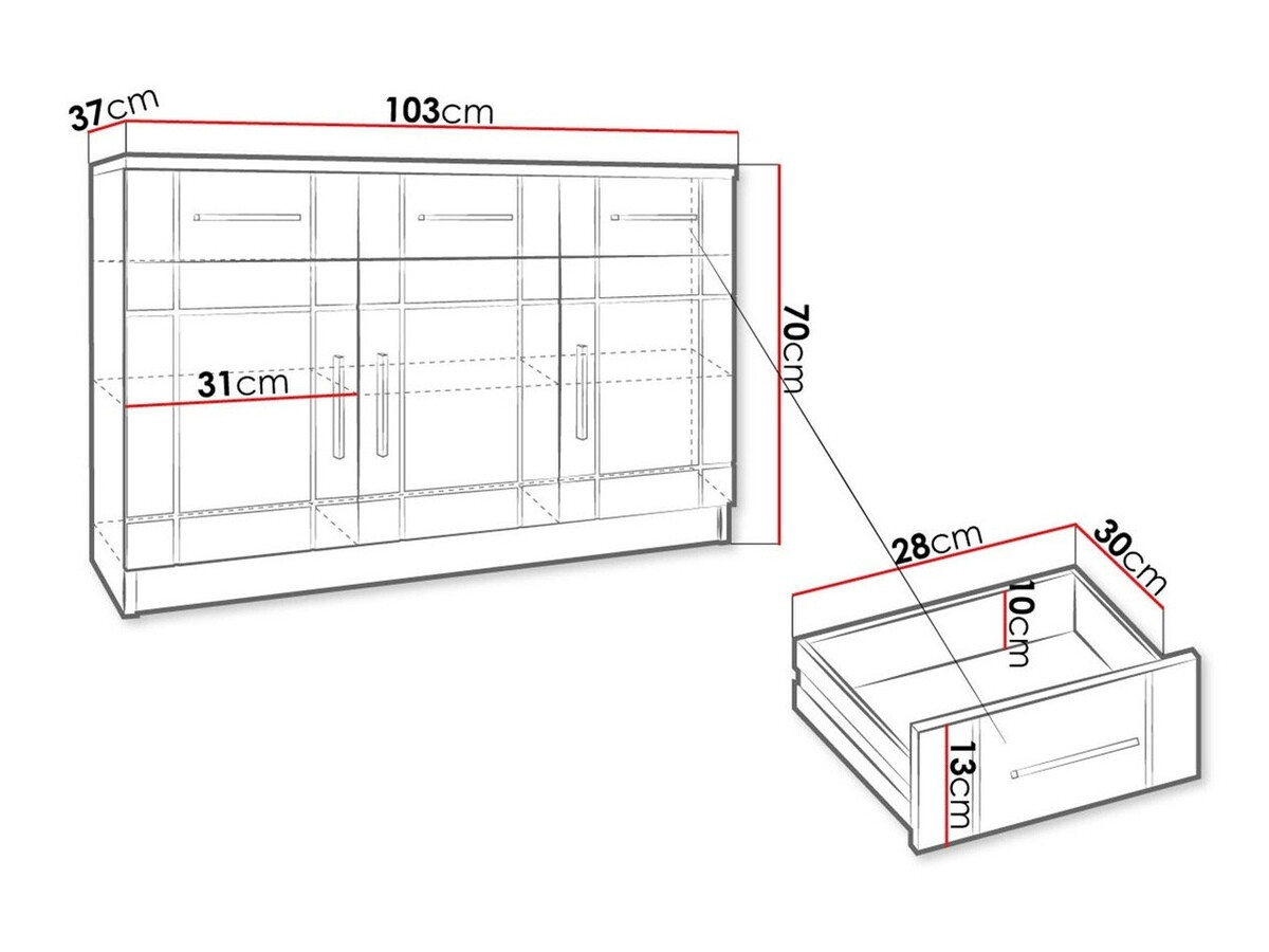 Kumode Tucson 145 (Sonomas ozols + Grafīts)