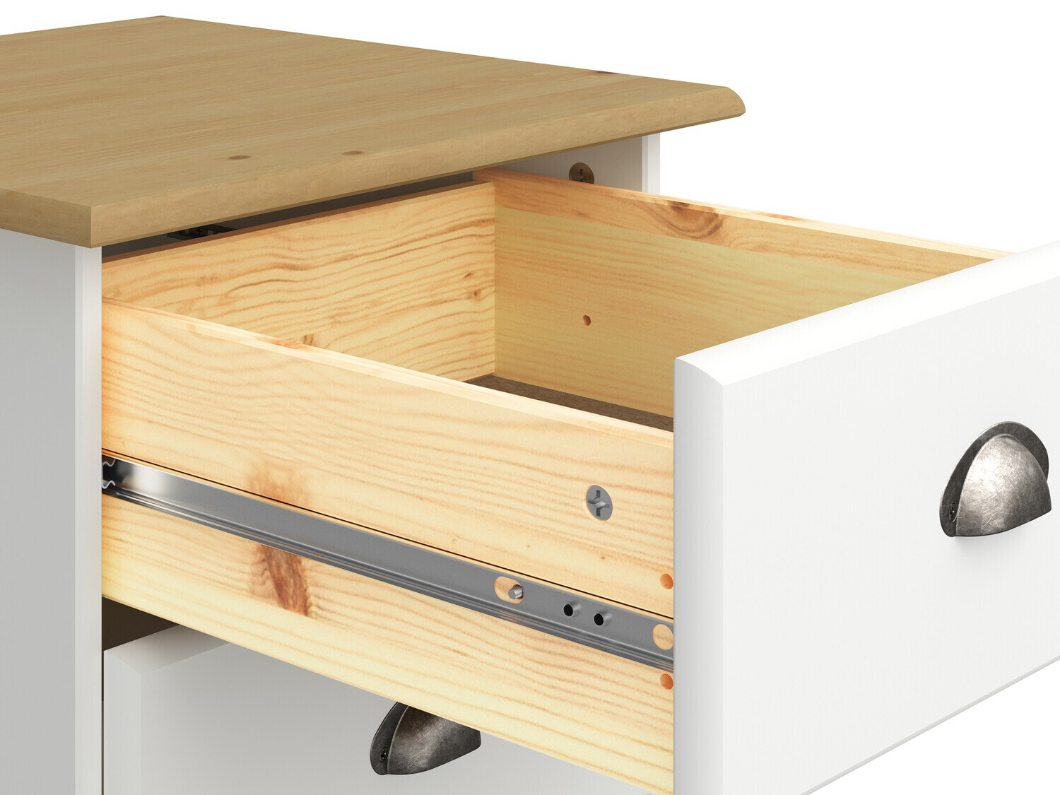 Прикроватная тумбочка Denton 1427 (Белый + Светлое дерево)