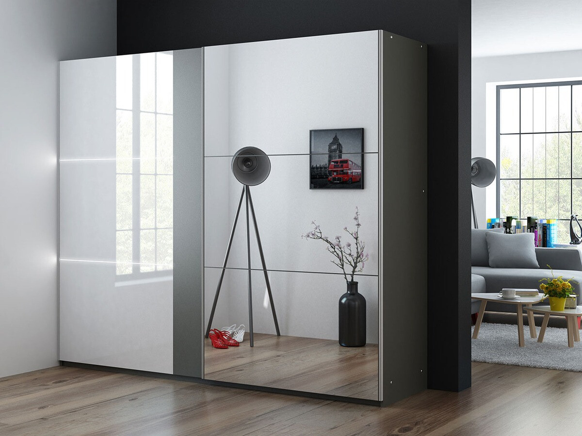 Шкаф Honolulu 122 (Графит + Глянцевый белый)