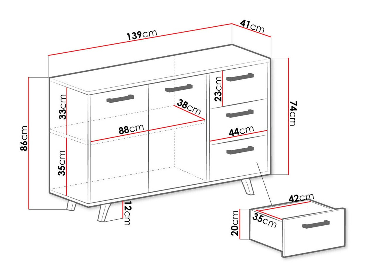 Mēbeļu komplekts Dortivu 120 (Zils)