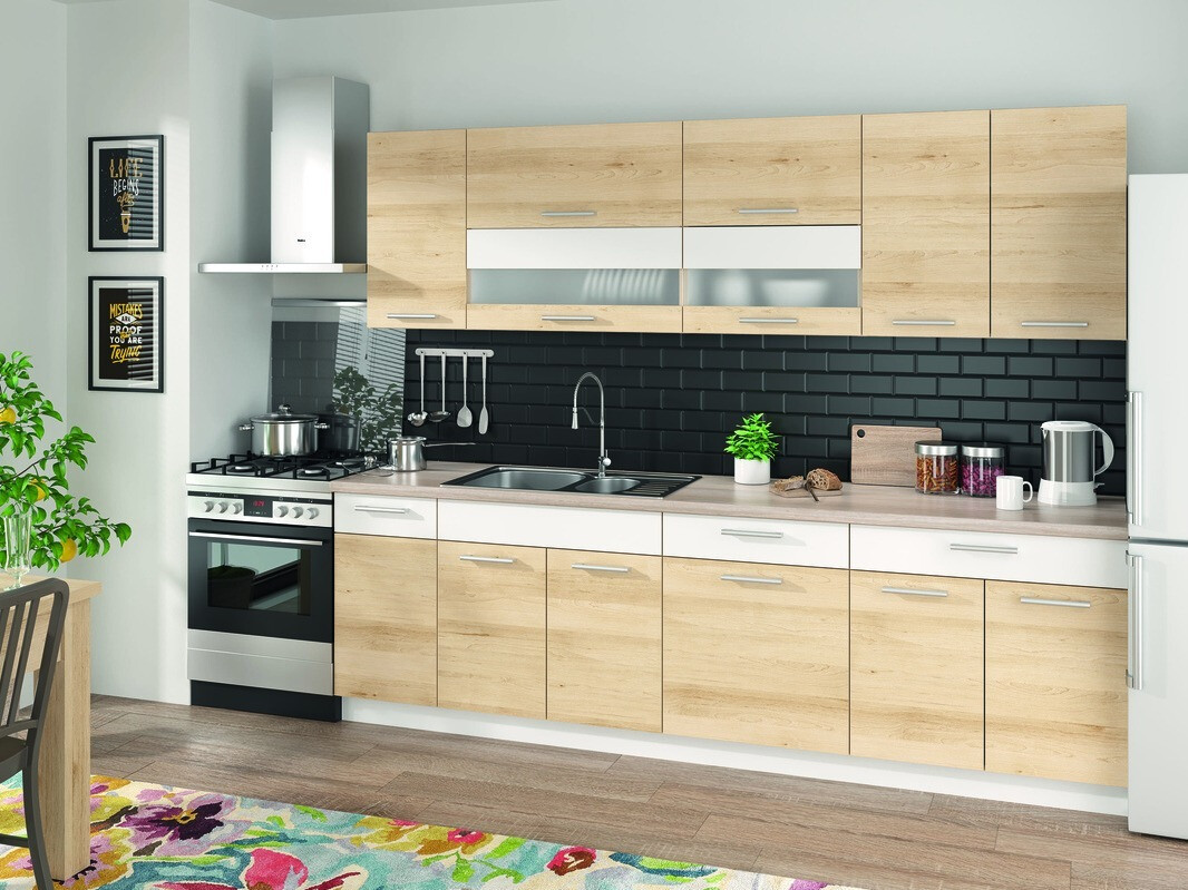 Moduļu skapis ar atvilktni un durvīm Mode Beech 112