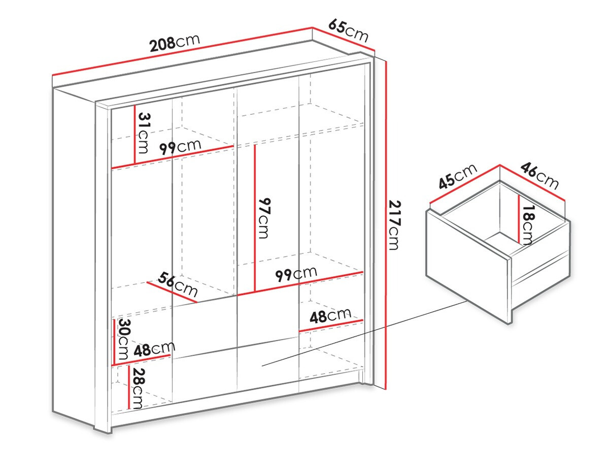 Шкаф Honolulu 139 (Графит)