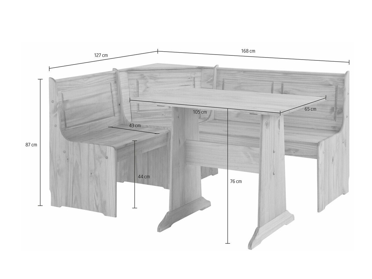 Virtuves stūris Denton 204 (Balts + Priede)