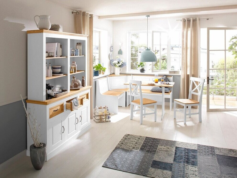 Virtuves stūris Denton 204 (Balts + Priede)