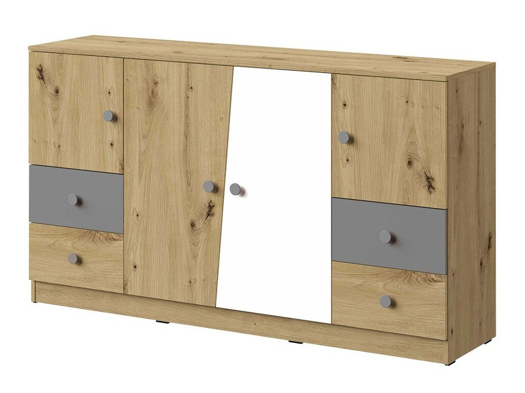 Kомод Almira 105 (Artisan дуб + Белый + Серый)