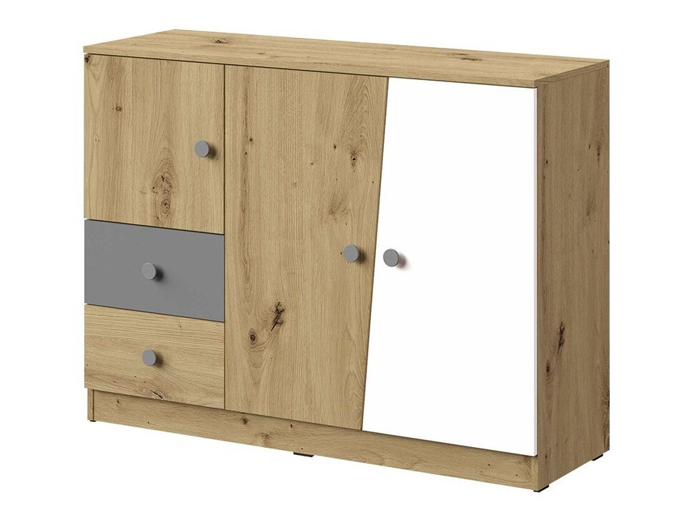 Kомод Almira 106 (Artisan дуб + Белый + Серый)