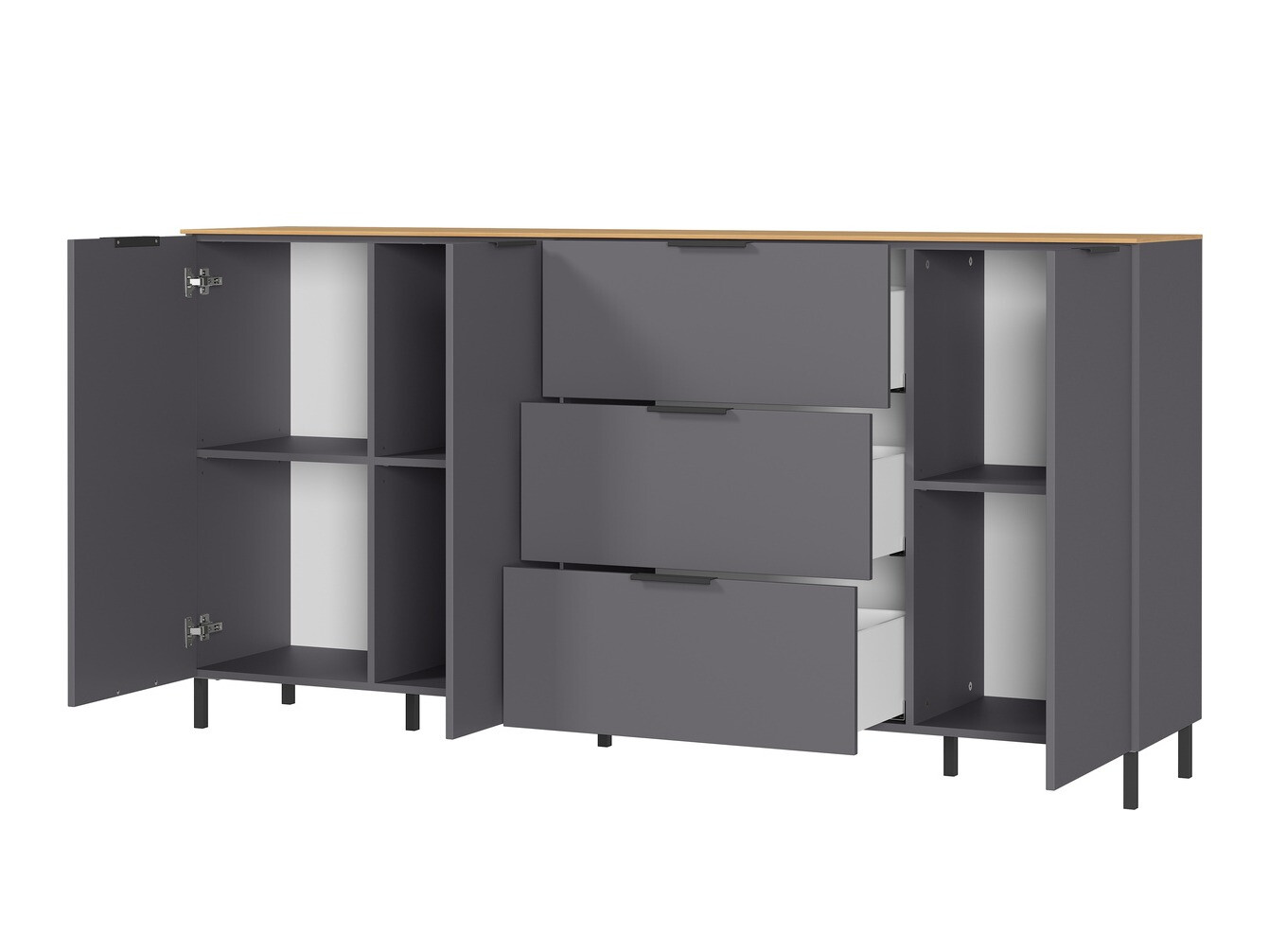 Kumode Revteno 106 (Grafīts + Navarra ozols)