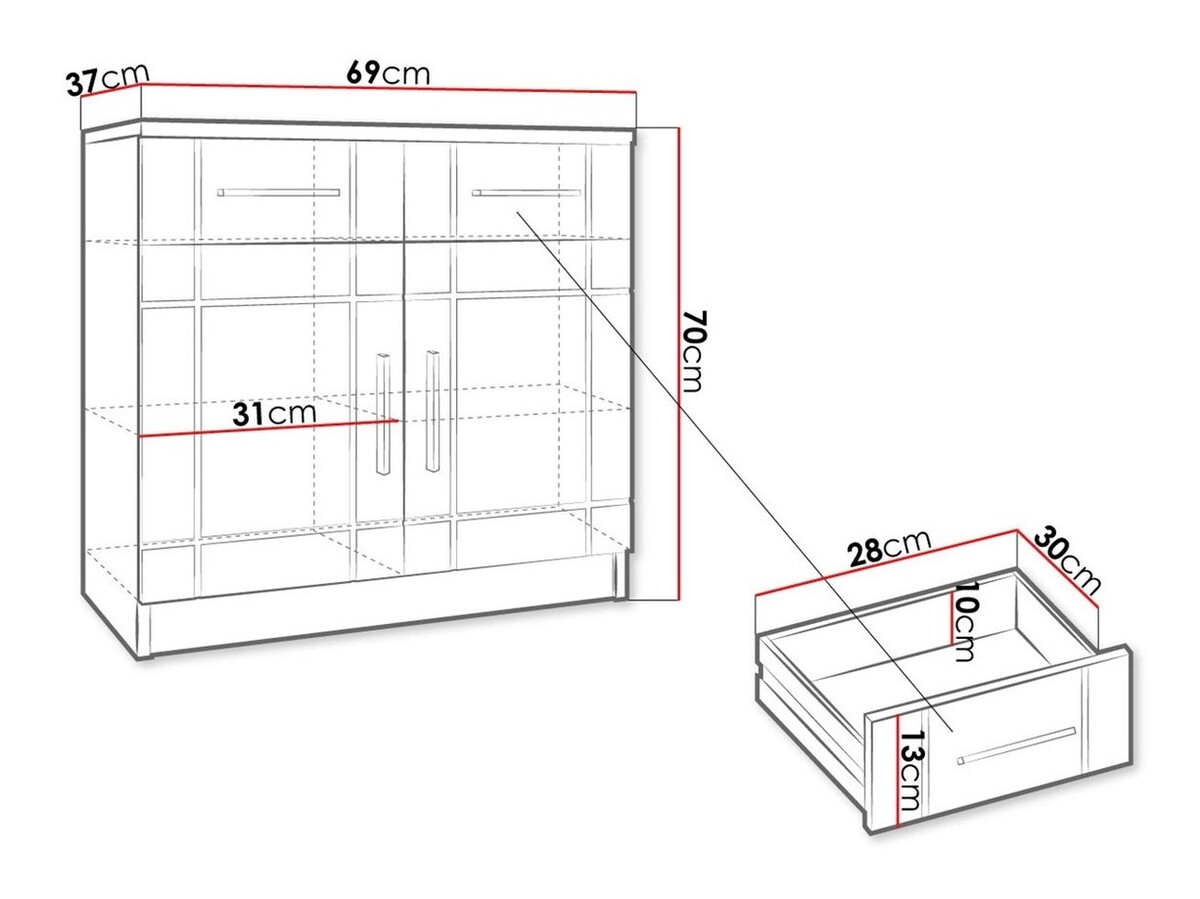 Kumode Tucson 144 (Sonomas ozols + Balts)