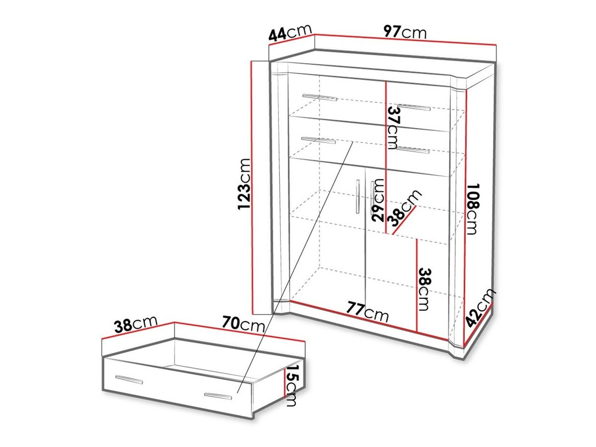 Kомод Lorelie 105 (Трюфель дуб)