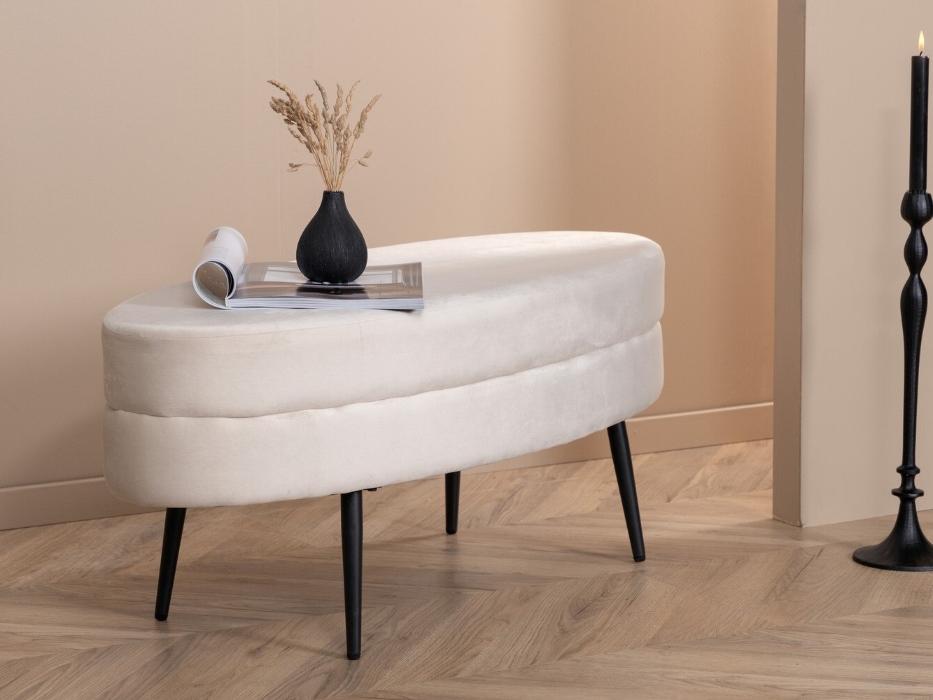 Мягкая скамья Dallas 2920 (Крем + Чёрный)