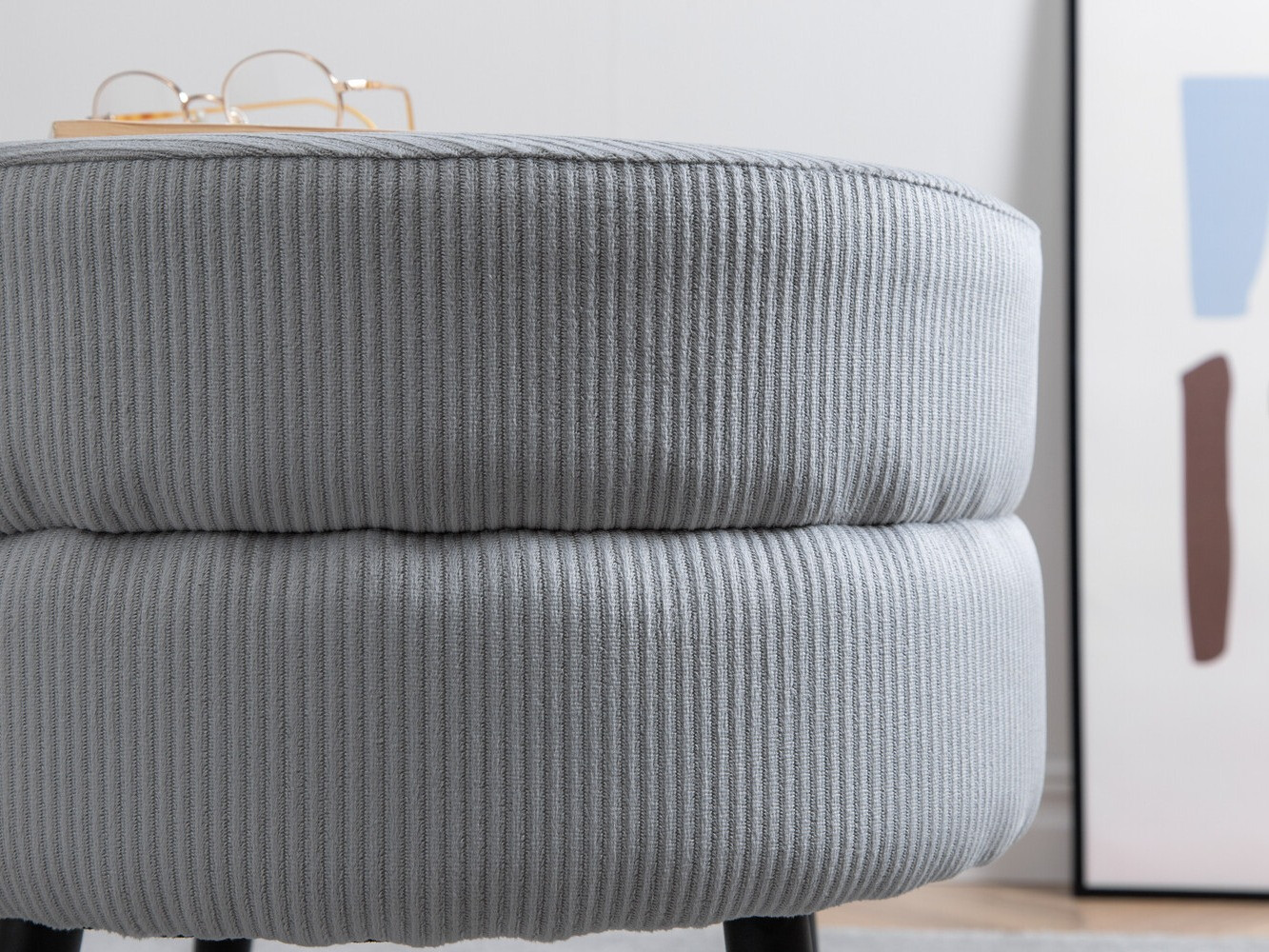 Pufs Dallas 2945 (Gaiši pelēks + Melns)