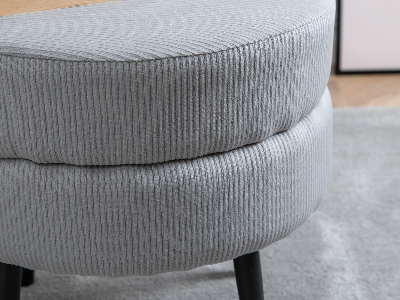 Pufs Dallas 2945 (Gaiši pelēks + Melns)