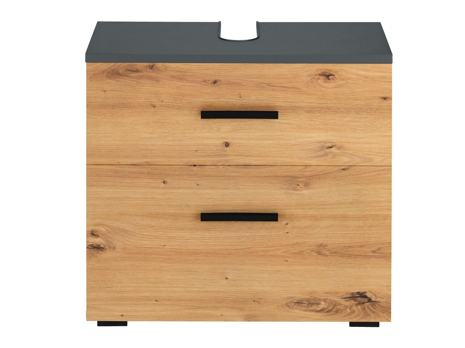 Stāvošs vannas istabas skapītis izlietnei Larlori 100 (Antracīts + Ozols)