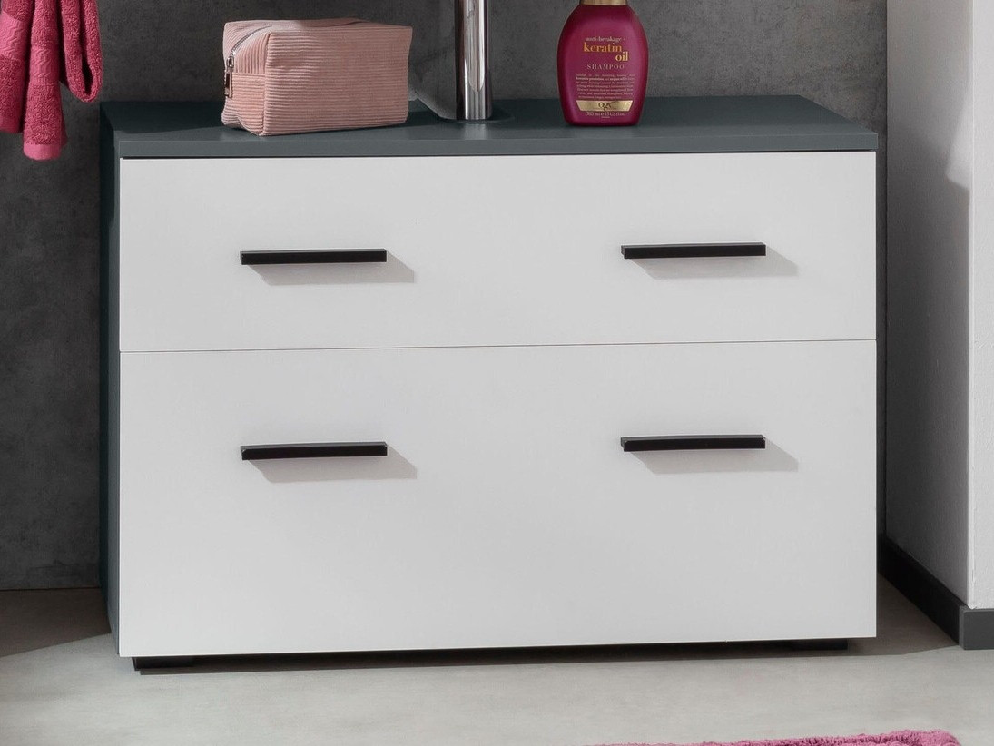 Stāvošs vannas istabas skapītis izlietnei Larlori 101 (Antracīts + Balts)