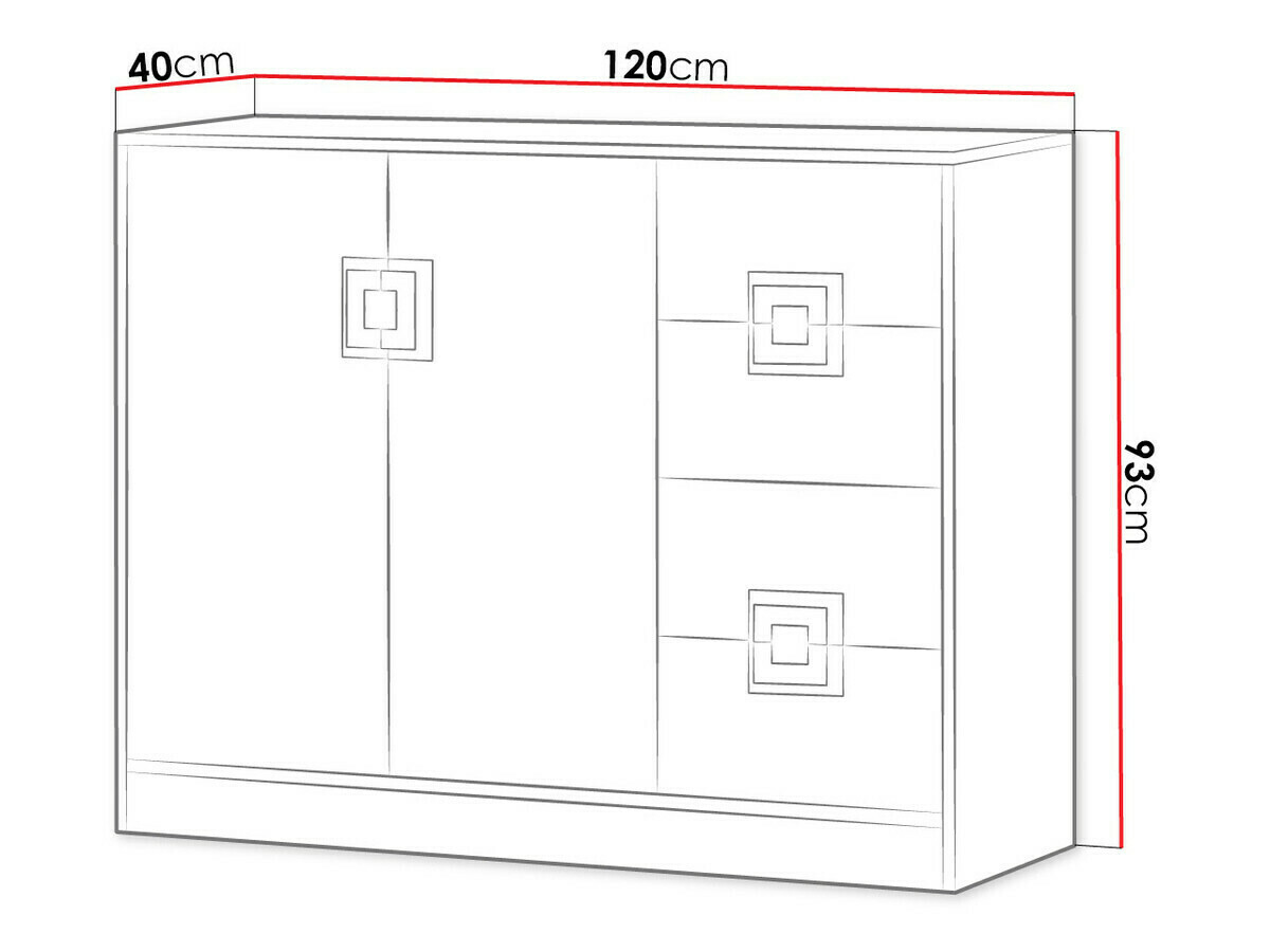 Kumode Balvire 100 (Gaišs ozols + Balts + Tumši rozā)